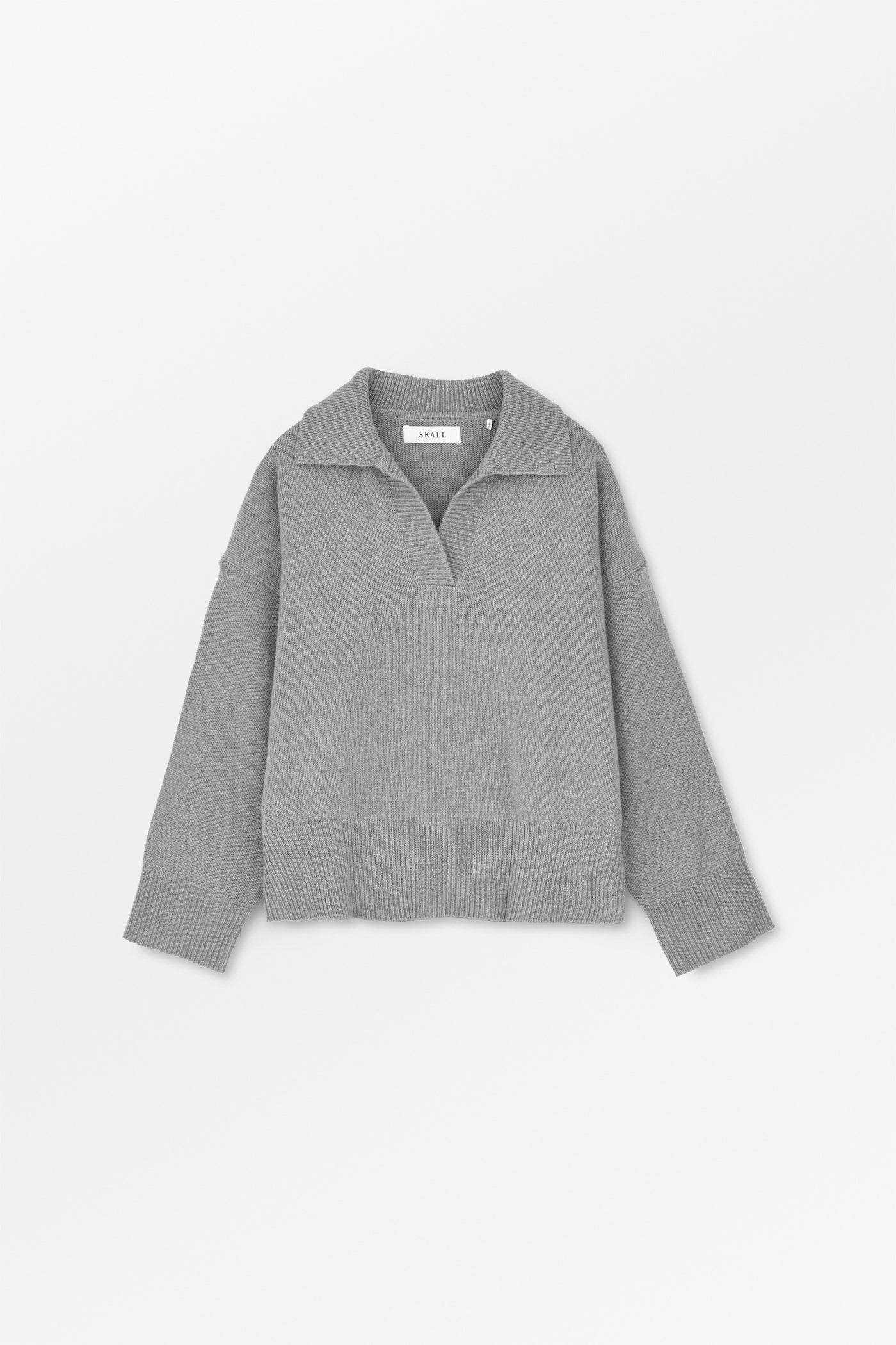 Skall Studio Dean V-neck jumper Jumper Grey melange