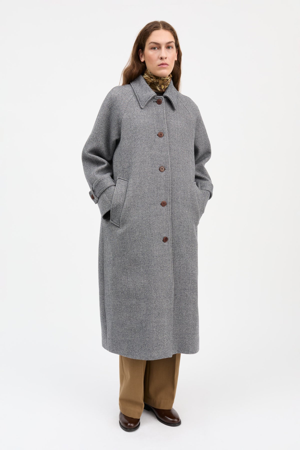 Skall Studio Macy coat Coat Grey/Blue twill