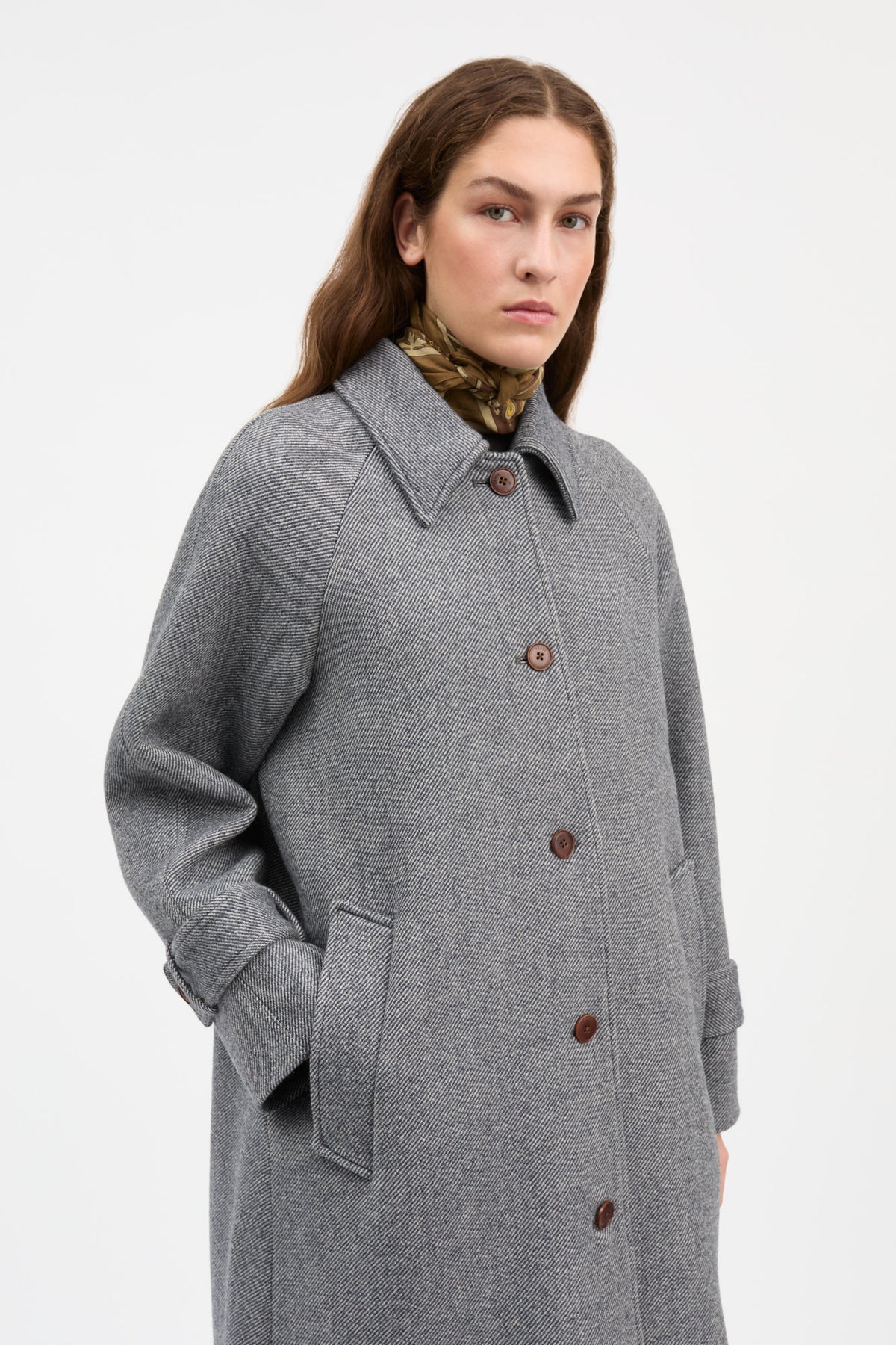 Skall Studio Macy coat Coat Grey/Blue twill