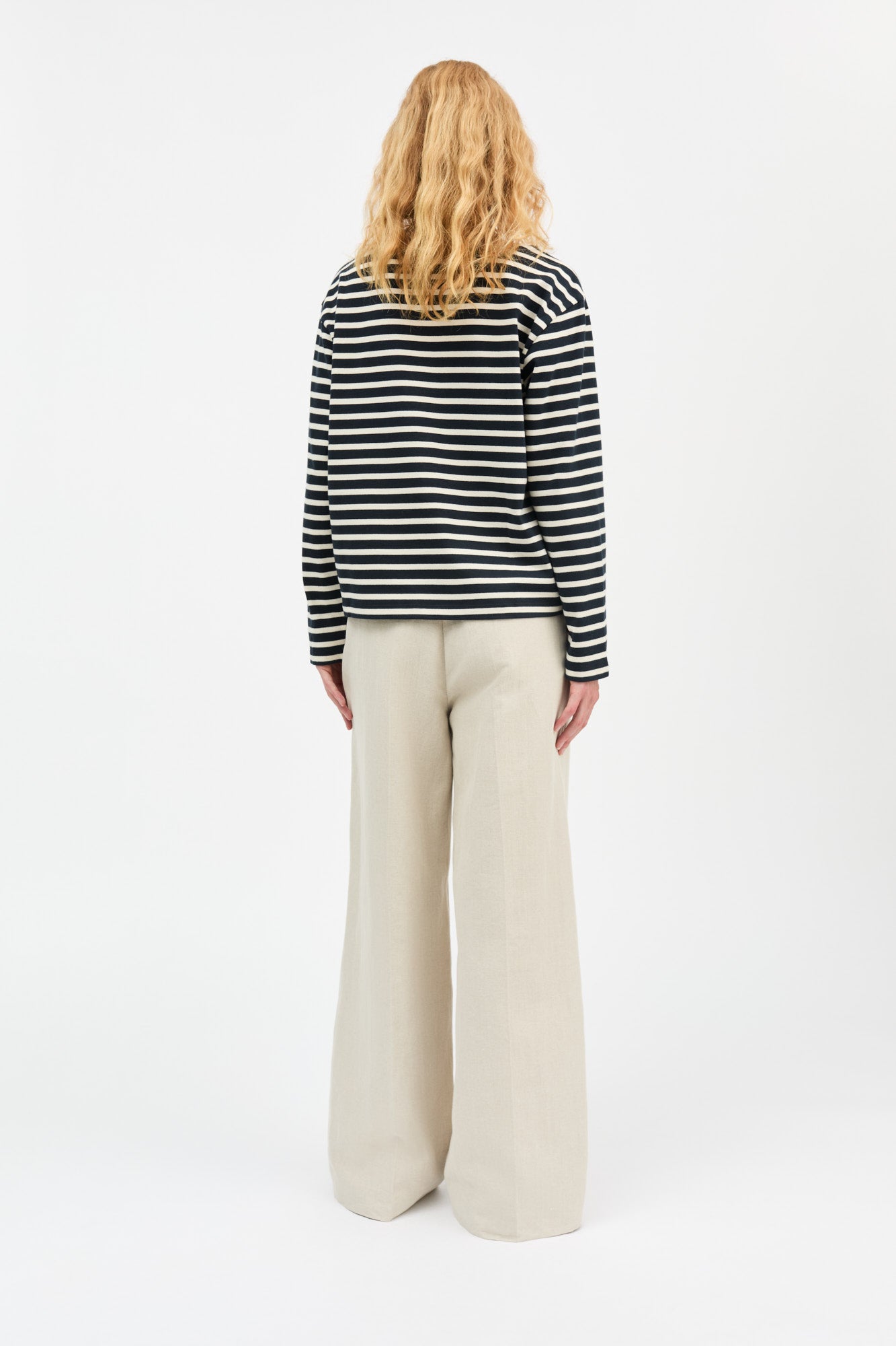 Skall Studio Marron oversized blouse Blouse Navy/Off white stripe