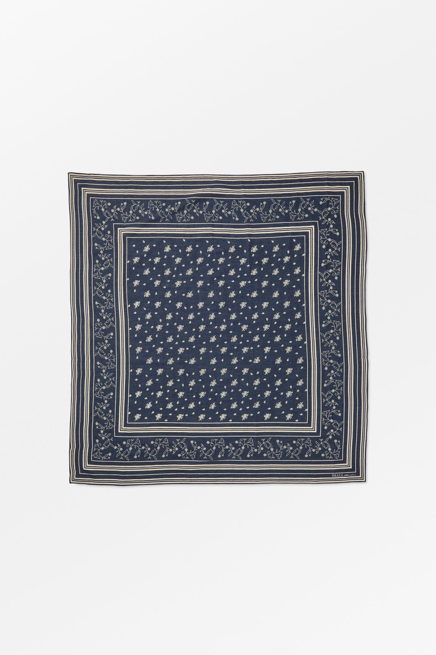 Skall Studio Skall classic scarf 90x90 Scarf Dark navy/Light cream